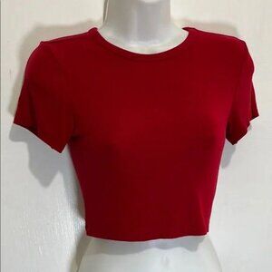Red Fitted Crop T-Shirt